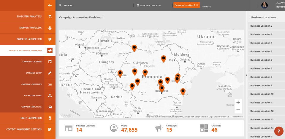 screenshot of Footprints for Retail
